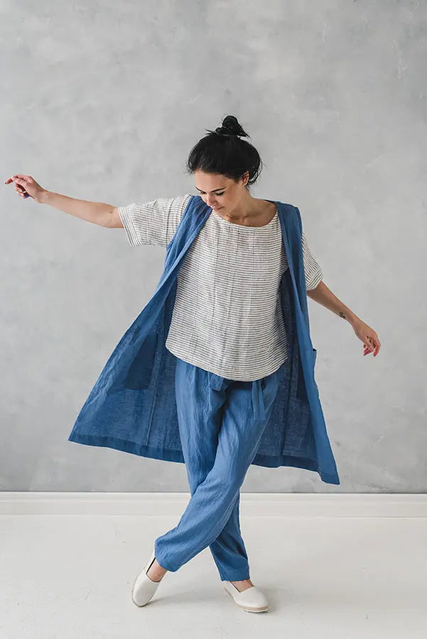 Linen Long Vest Cardigan - Epic Linen conscious fashion