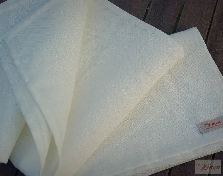 100 % Pure Plain Natural Off-White Linen Kitchen Tea Towels x 2 - Epic Linen luxury linen
