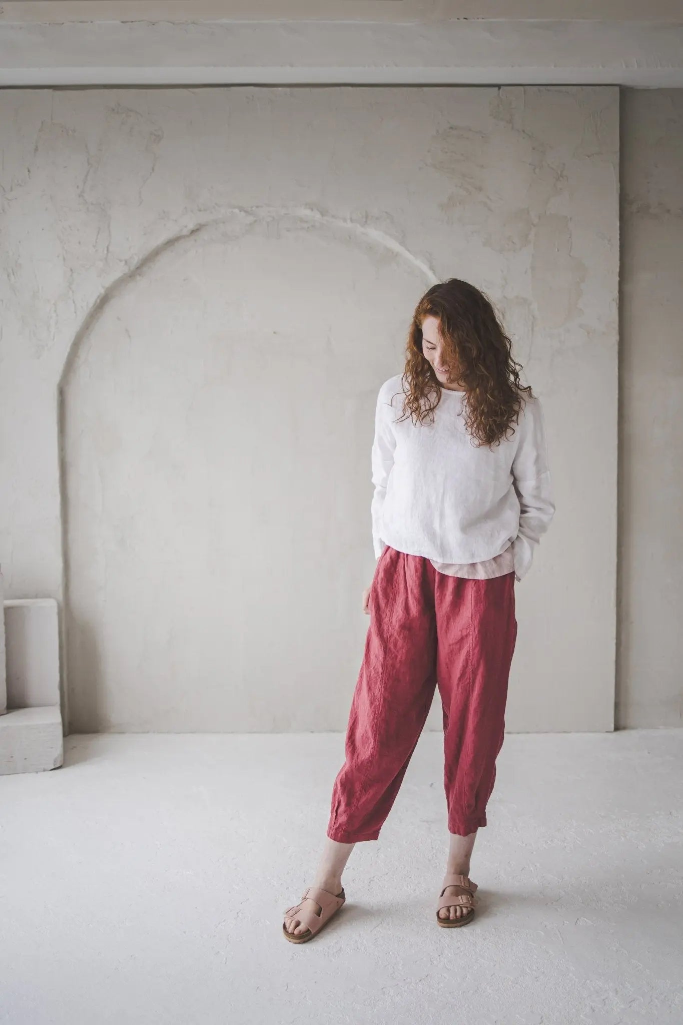 Casual Style Linen Pegged Pants - Epic Linen luxury linen