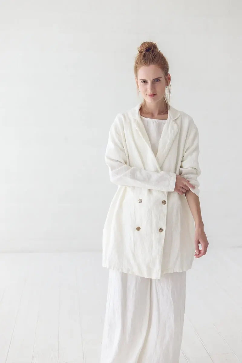 Classic Oversized Linen Jacket - Epic Linen luxury linen