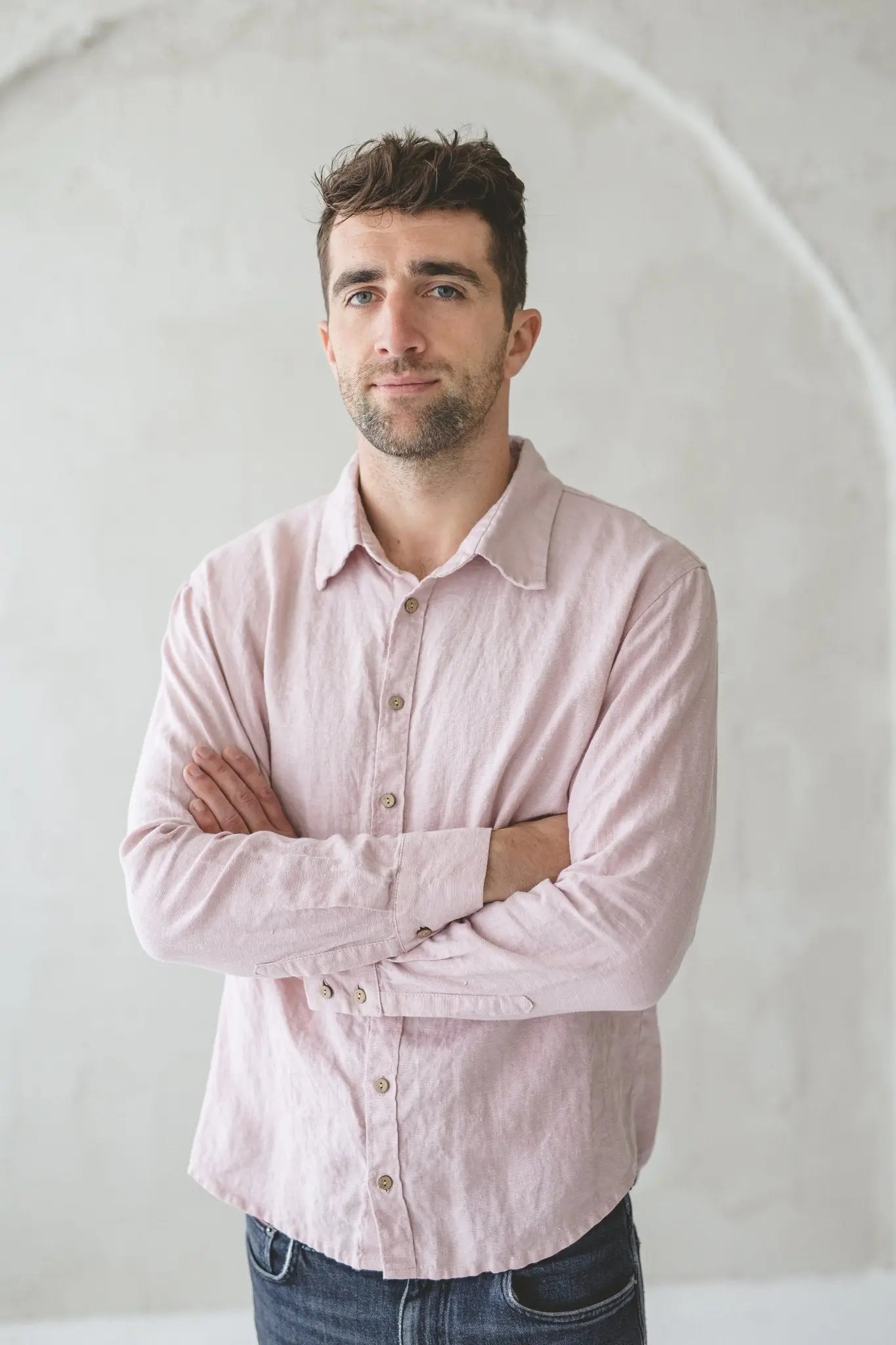 Classic Wide-Shoulder Men's Linen Shirt - Epic Linen luxury linen