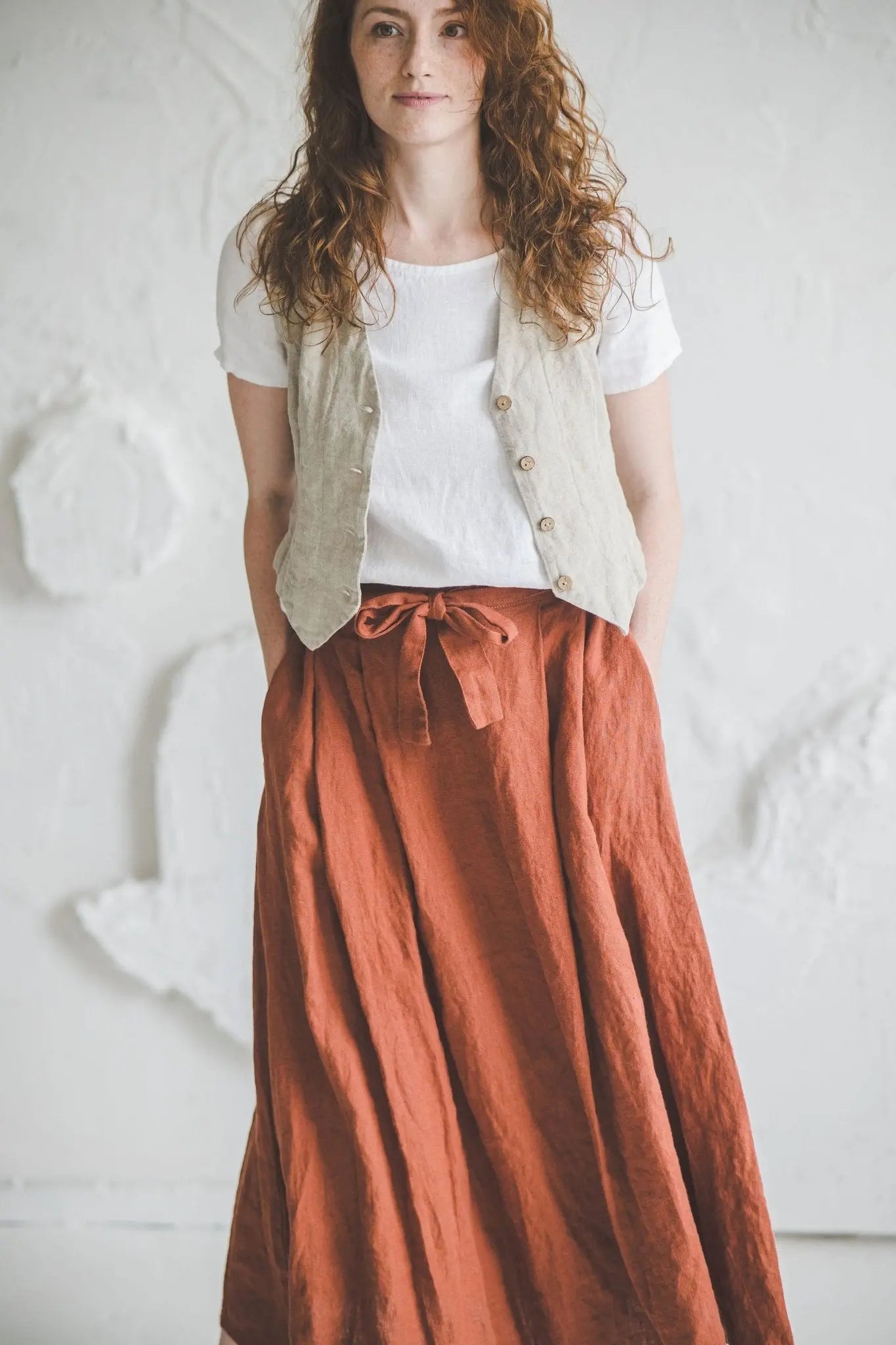 High-Waisted Maxi Linen Skirt - Epic Linen luxury linen