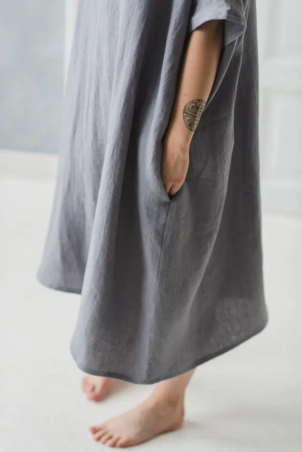 Large Linen Dress - Epic Linen luxury linen