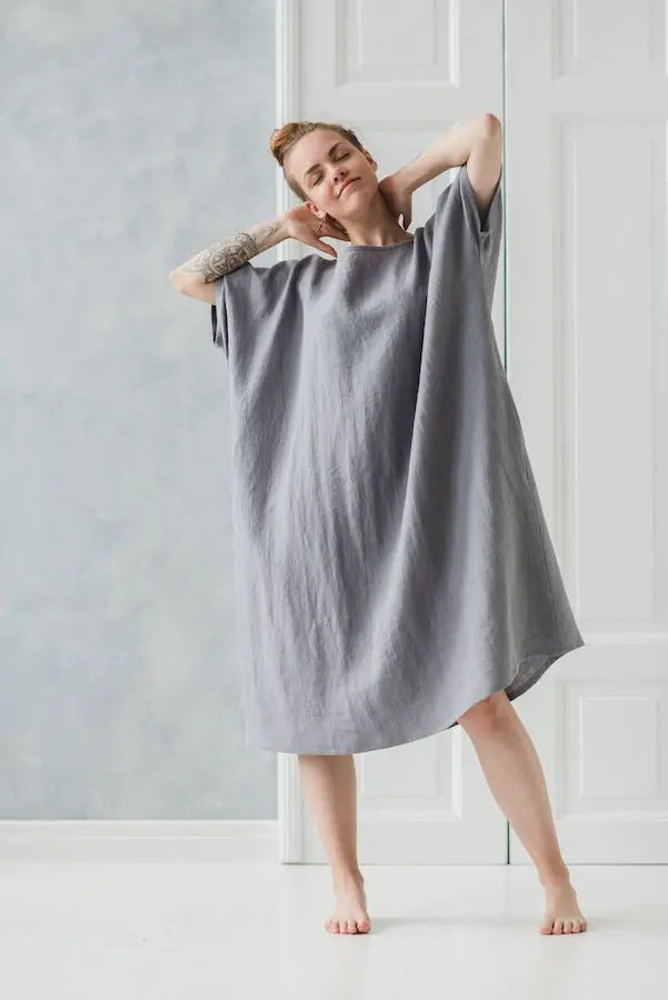 Large Linen Dress - Epic Linen luxury linen