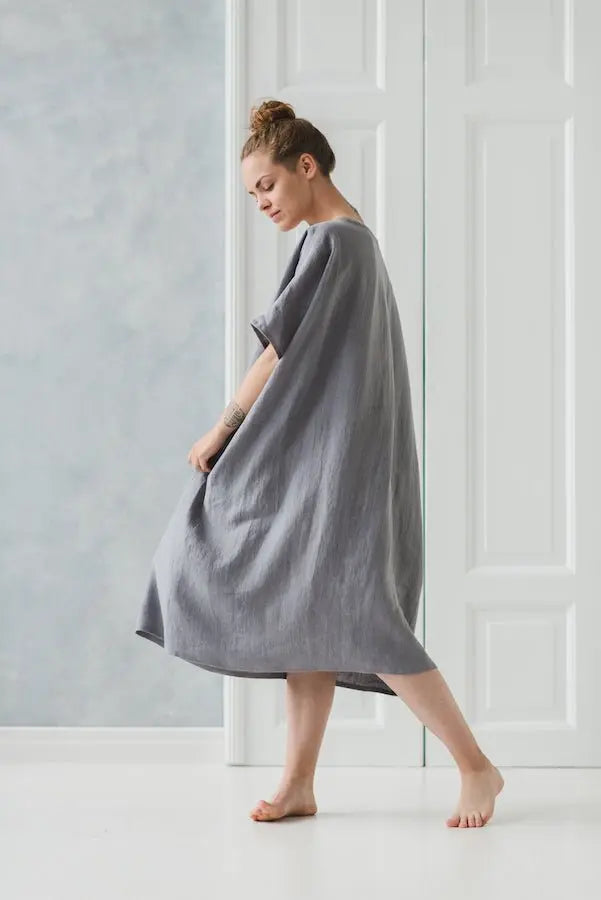 Large Linen Dress - Epic Linen luxury linen