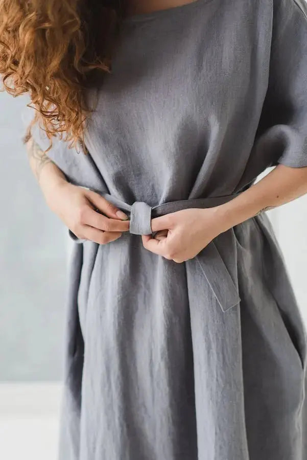 Large Linen Dress - Epic Linen luxury linen