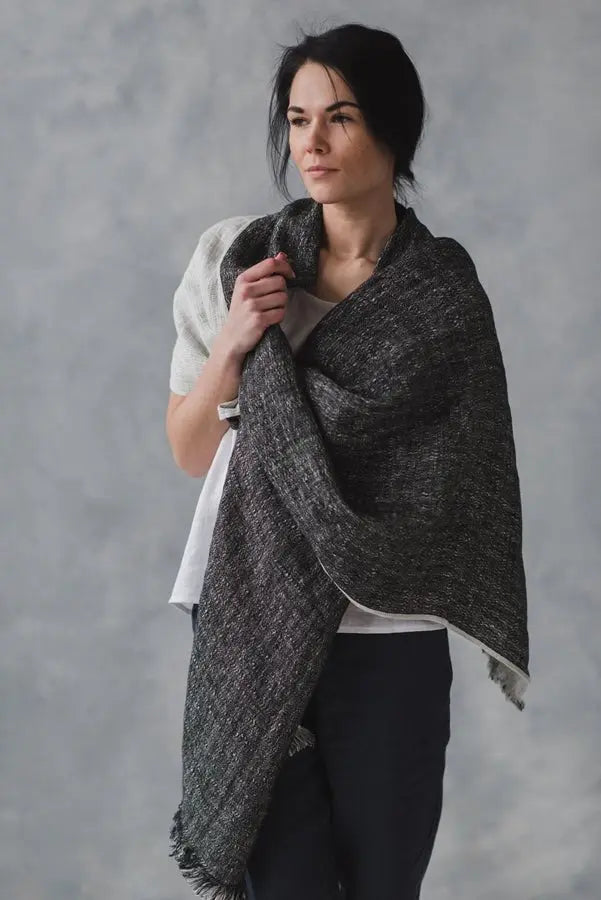 Large Linen Shawl - Epic Linen luxury linen