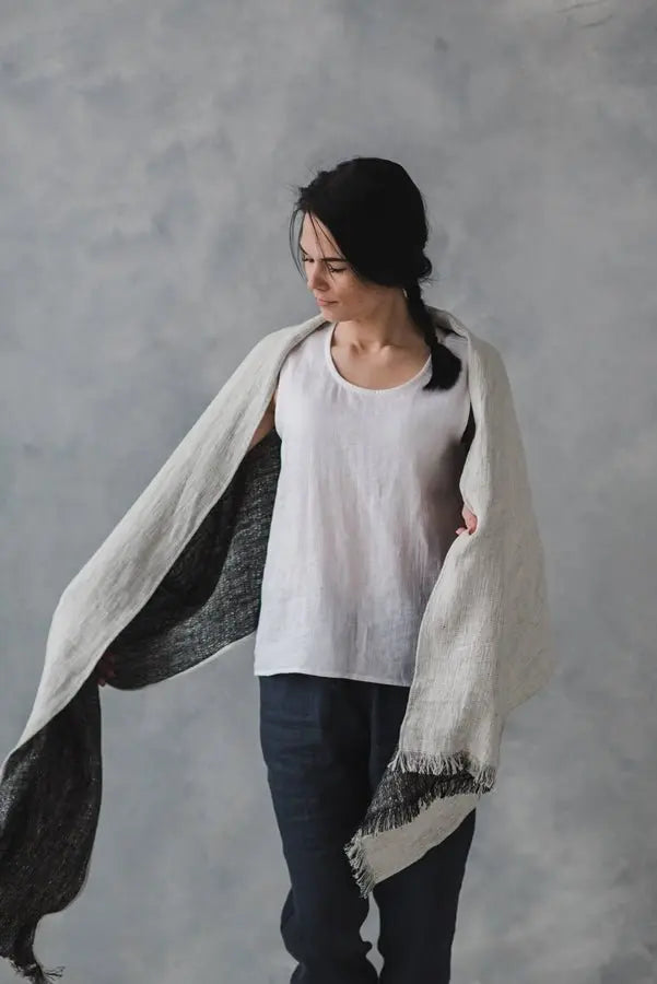 Large Linen Shawl - Epic Linen luxury linen