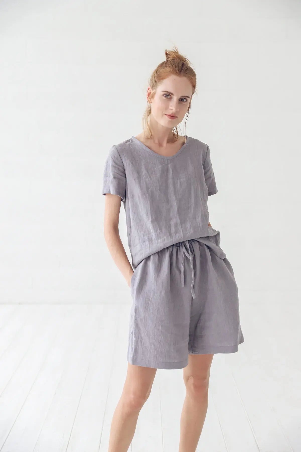 Linen Blouse V Neck - Epic Linen luxury linen