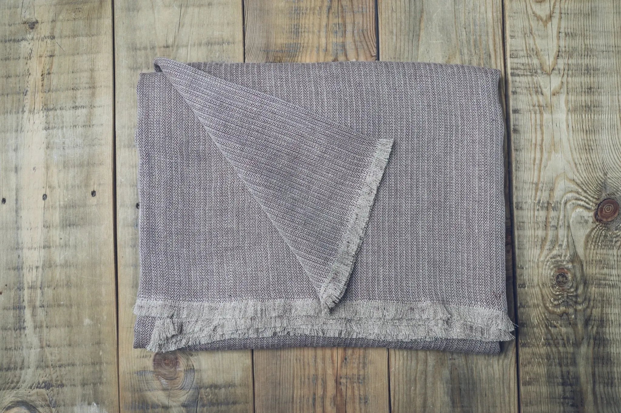 Linen Burgundy Throw Blanket with Leather Handle - Epic Linen luxury linen