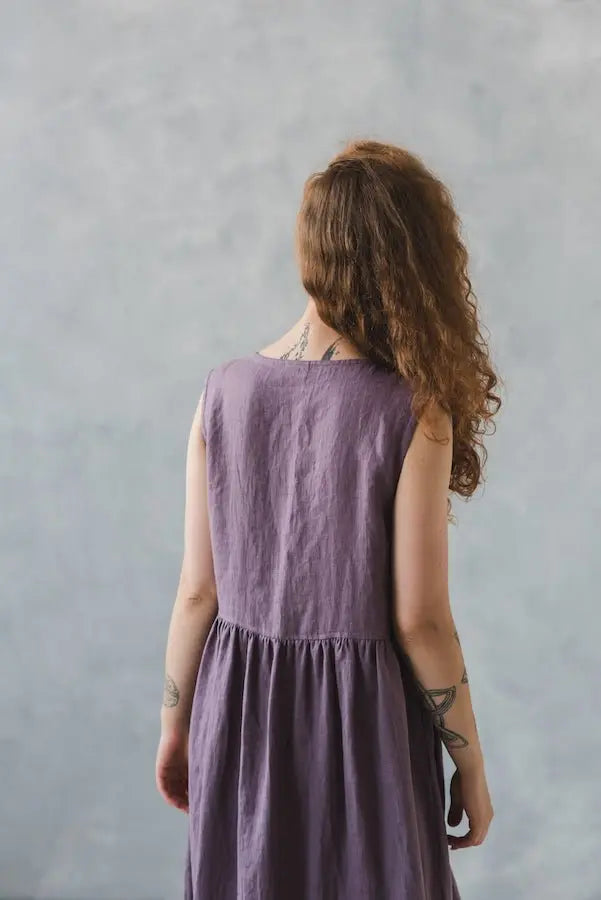 Linen Dress with Buttons - Epic Linen luxury linen