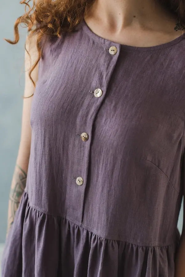 Linen Dress with Buttons - Epic Linen luxury linen