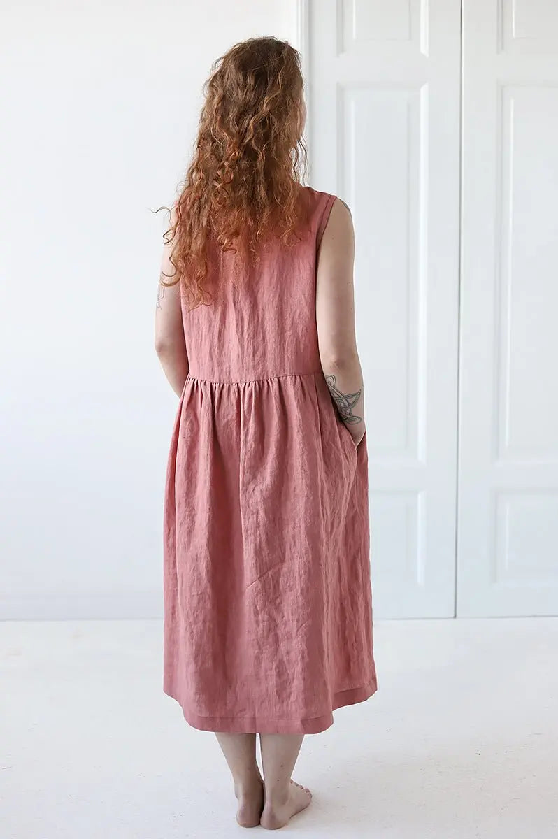 Linen Dress with Buttons - Epic Linen luxury linen