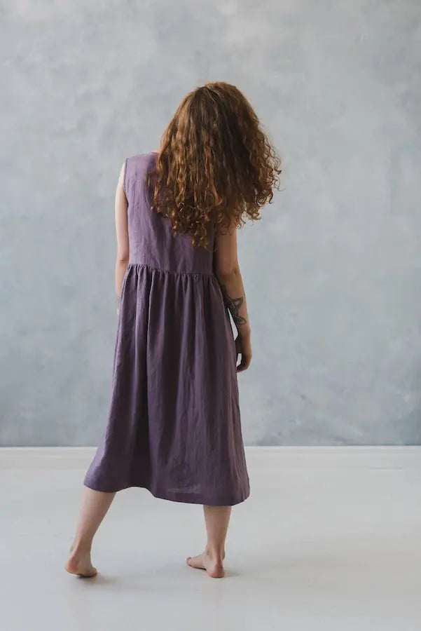 Linen Dress with Buttons - Epic Linen luxury linen