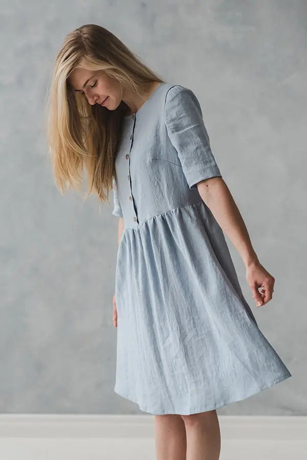 Linen Dress with Pockets - Epic Linen luxury linen