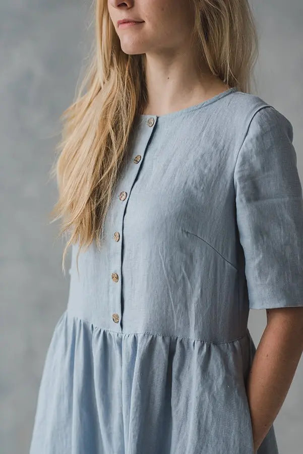 Linen Dress with Pockets - Epic Linen luxury linen