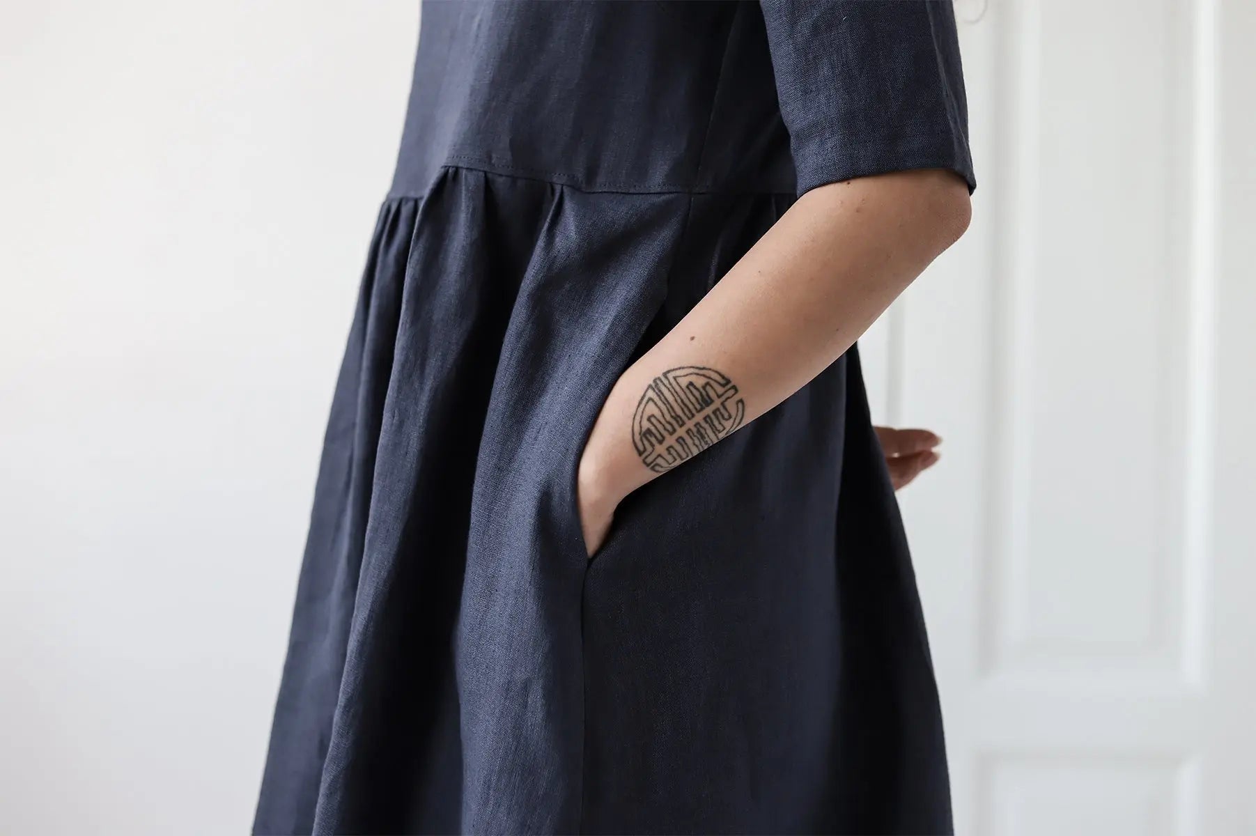 Linen Dress with Pockets - Epic Linen luxury linen