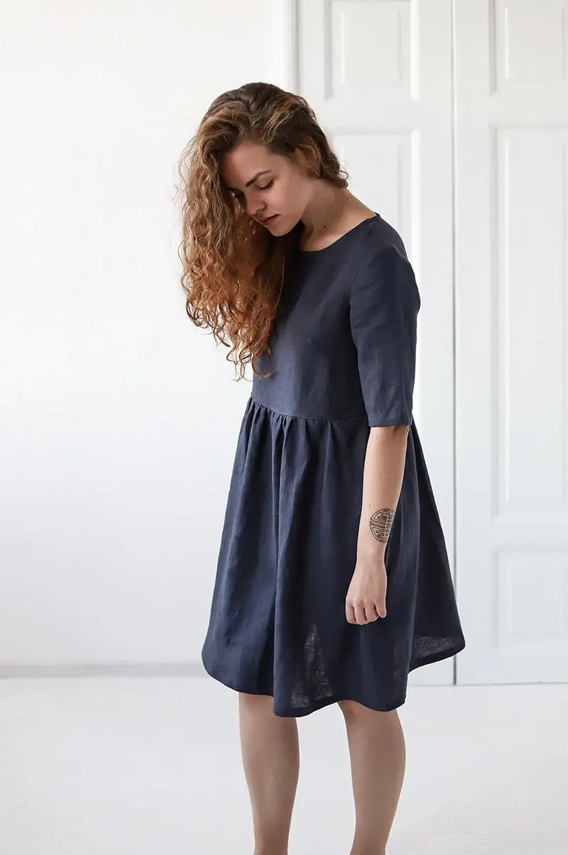 Linen Dress with Pockets - Epic Linen luxury linen