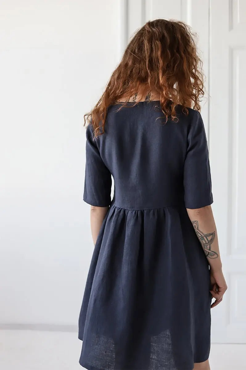 Linen Dress with Pockets - Epic Linen luxury linen