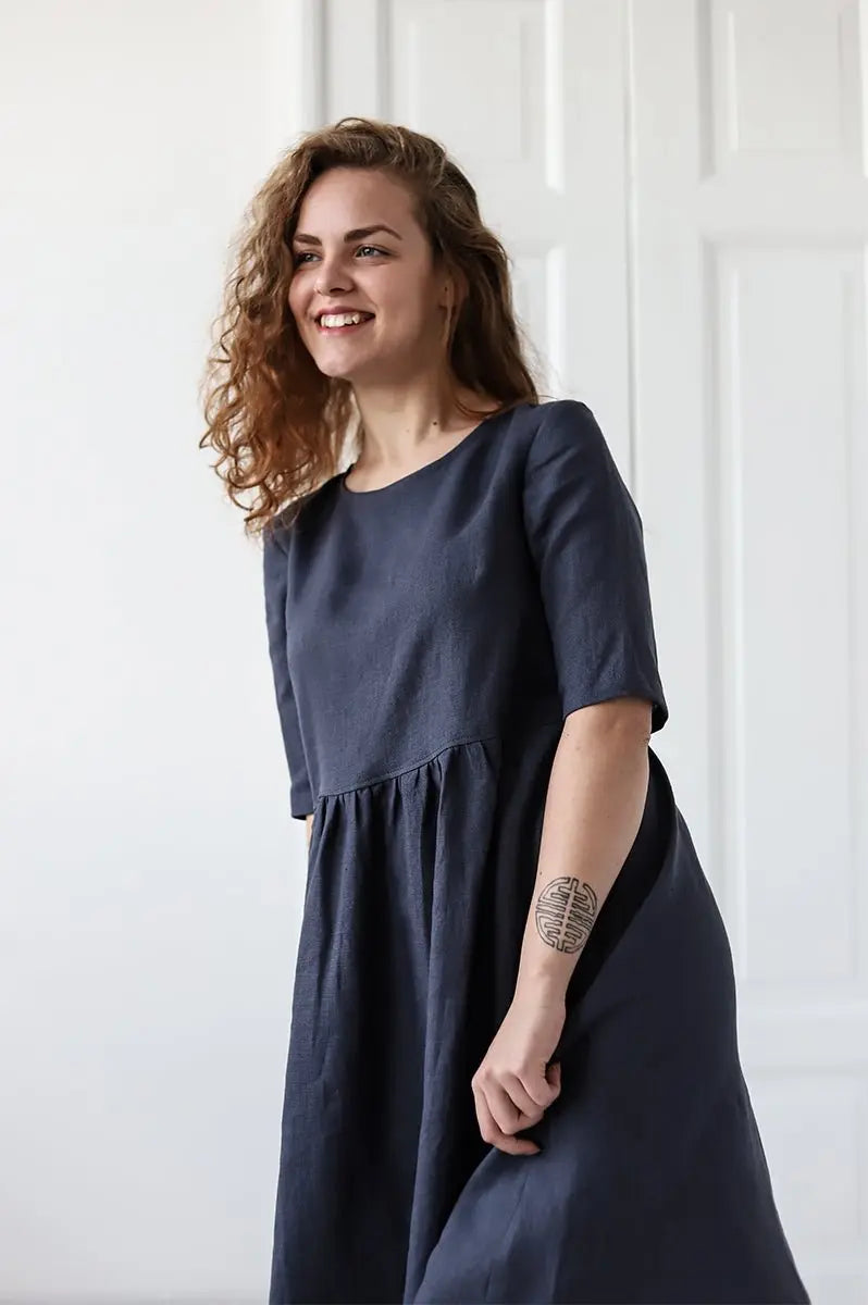 Linen Dress with Pockets - Epic Linen luxury linen