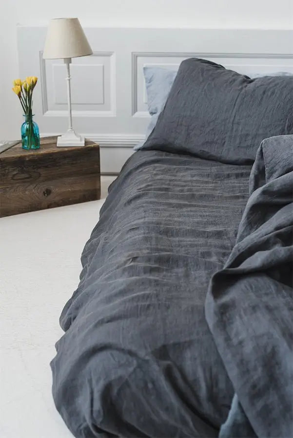 Linen Fitted Sheet Graphite Gray - Epic Linen luxury linen