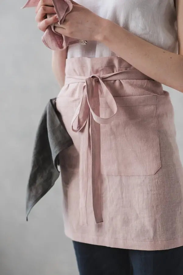 Linen Half Apron - Epic Linen luxury linen