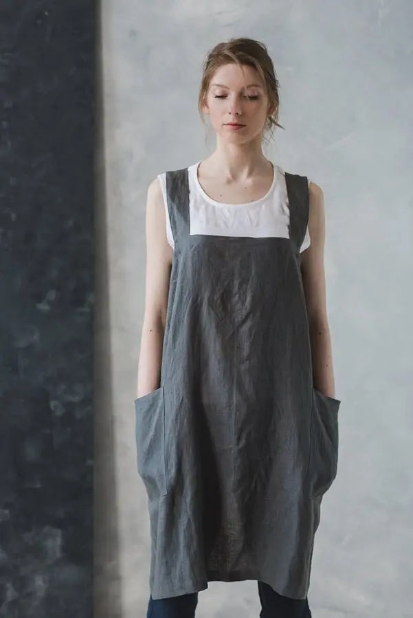 Linen Japanese Apron - Epic Linen luxury linen