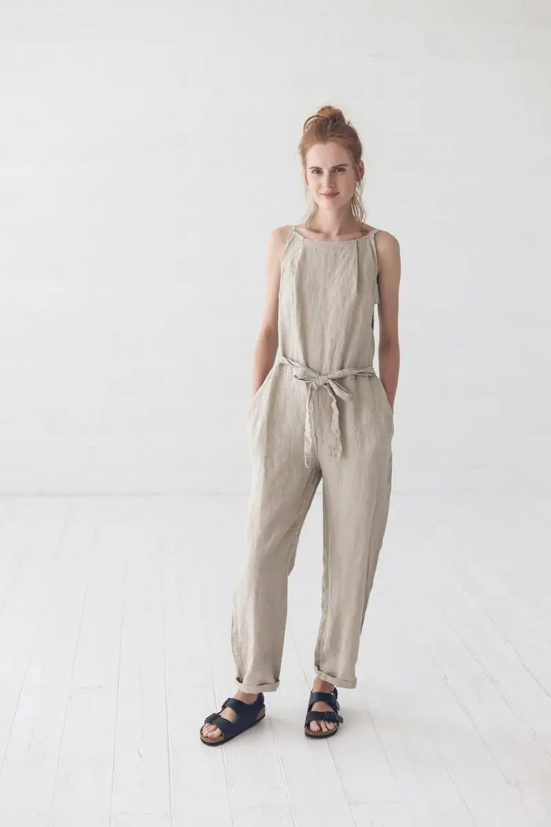 Linen Jumpsuit Overall - Epic Linen luxury linen