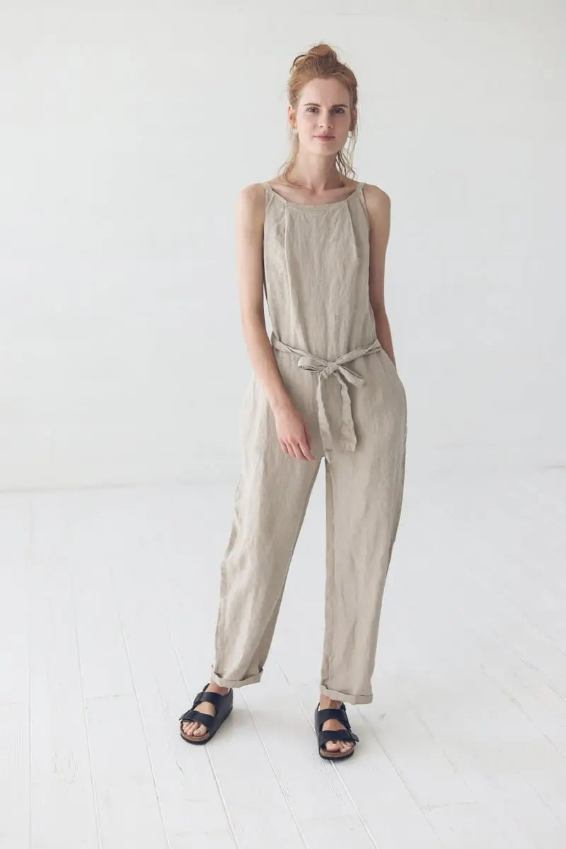 Linen Jumpsuit Overall - Epic Linen luxury linen