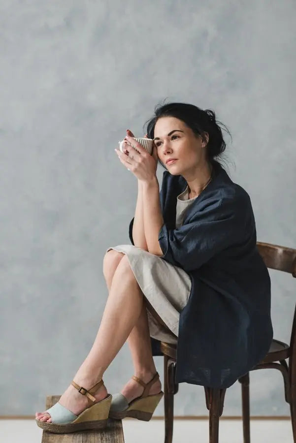 Linen Kimono Jacket - Epic Linen luxury linen