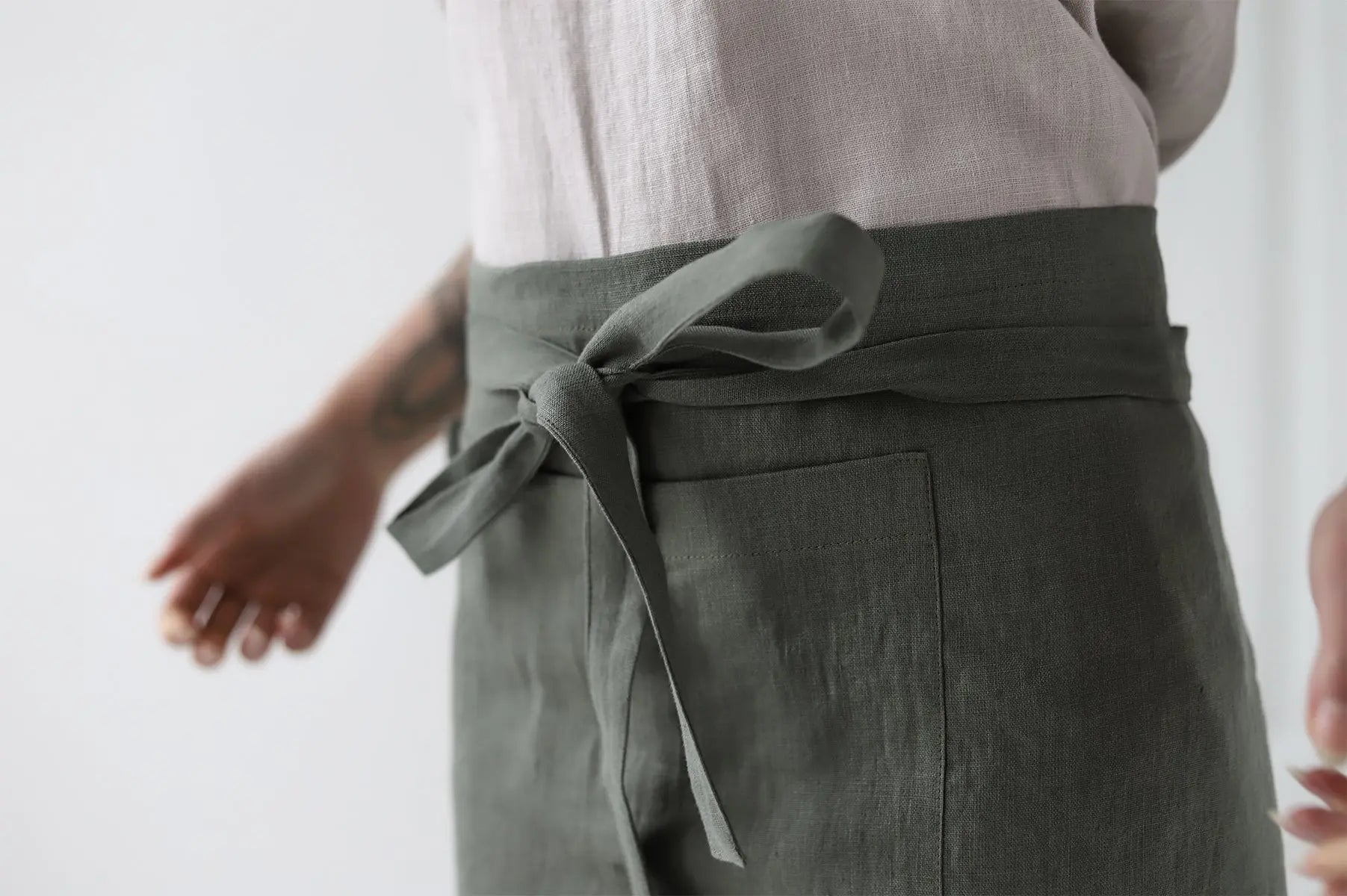 Linen Mini Cafe Apron - Epic Linen luxury linen