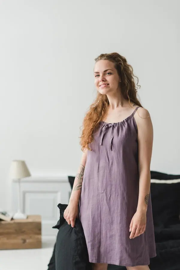 Linen Nightdress - Epic Linen luxury linen