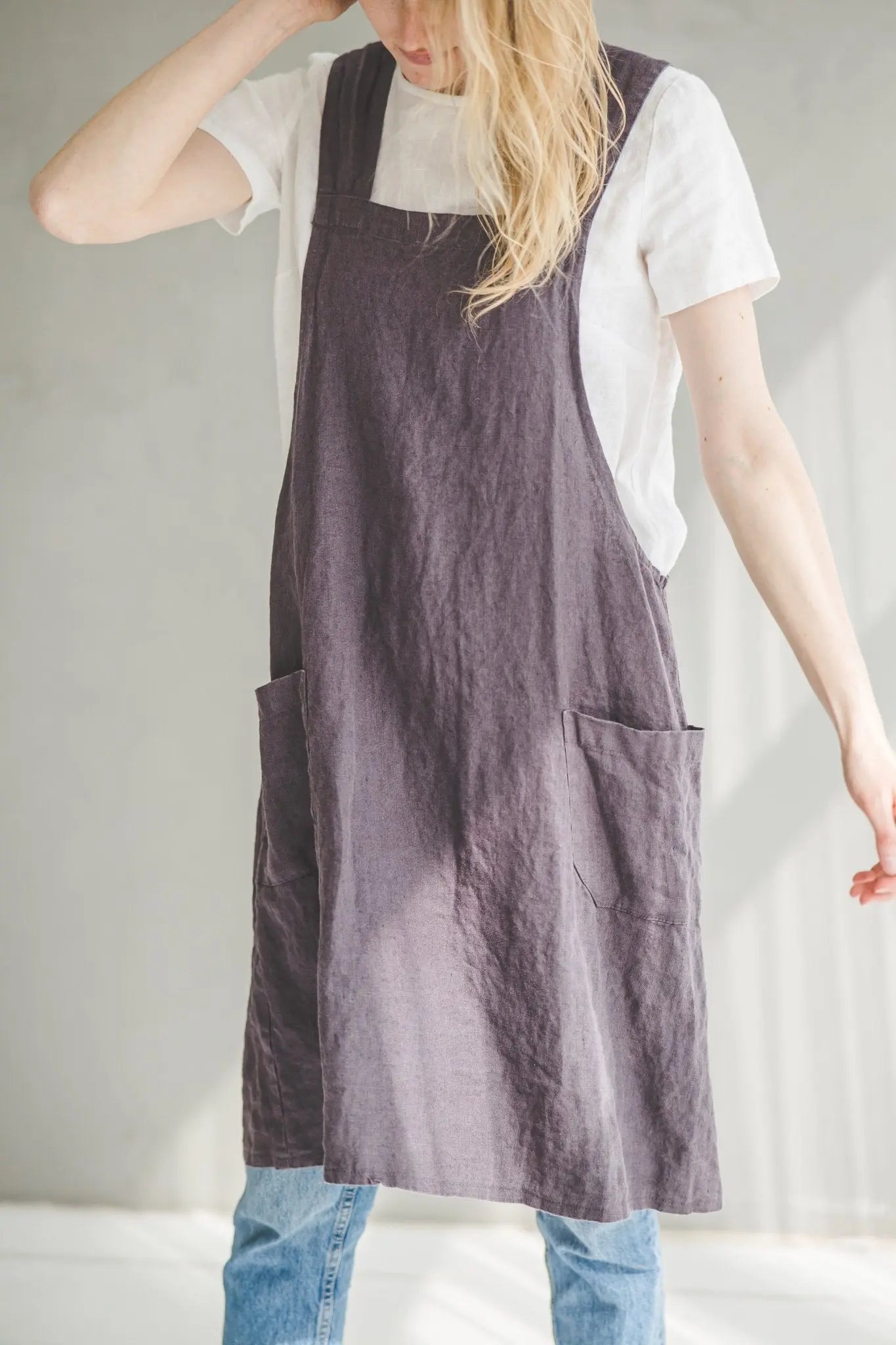 Linen Pinafore Dress - Epic Linen luxury linen