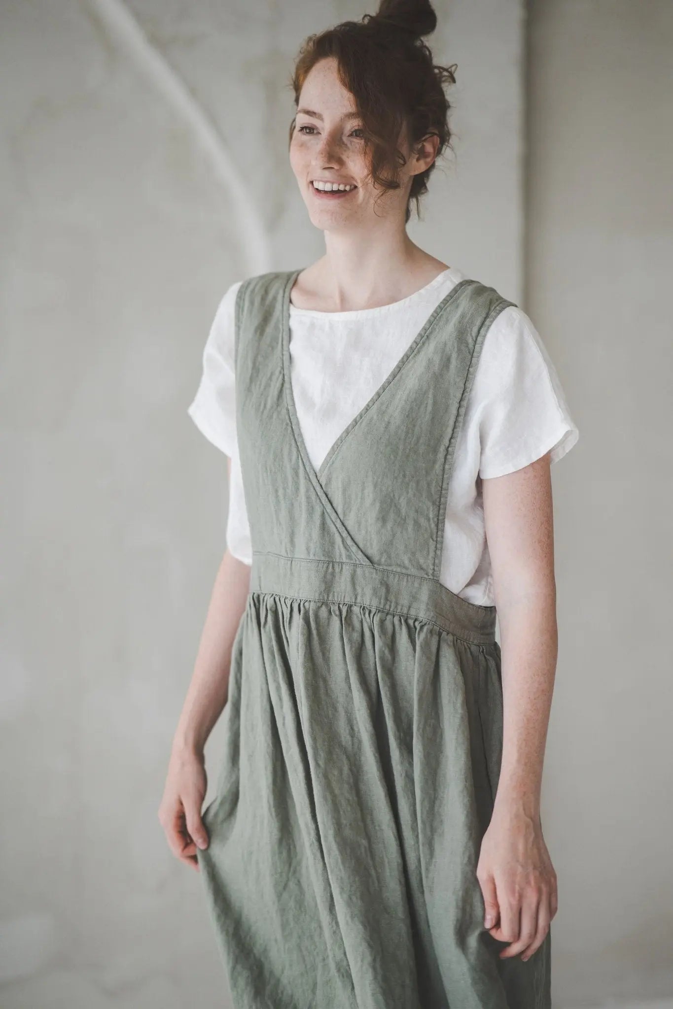 Linen Pinafore Dress - Epic Linen luxury linen