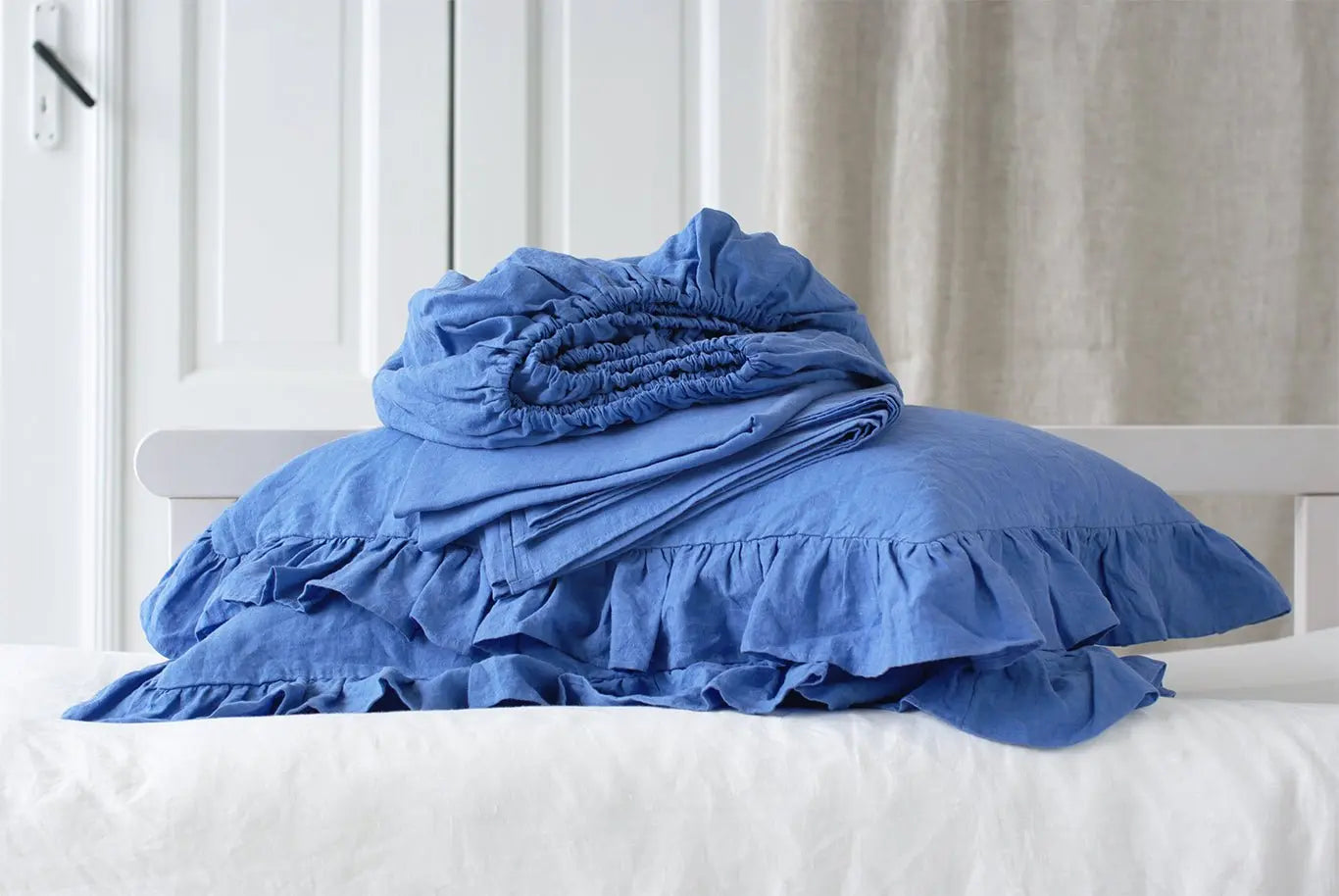 Linen Sheet Set with Ruffled Pillowcases - Epic Linen luxury linen