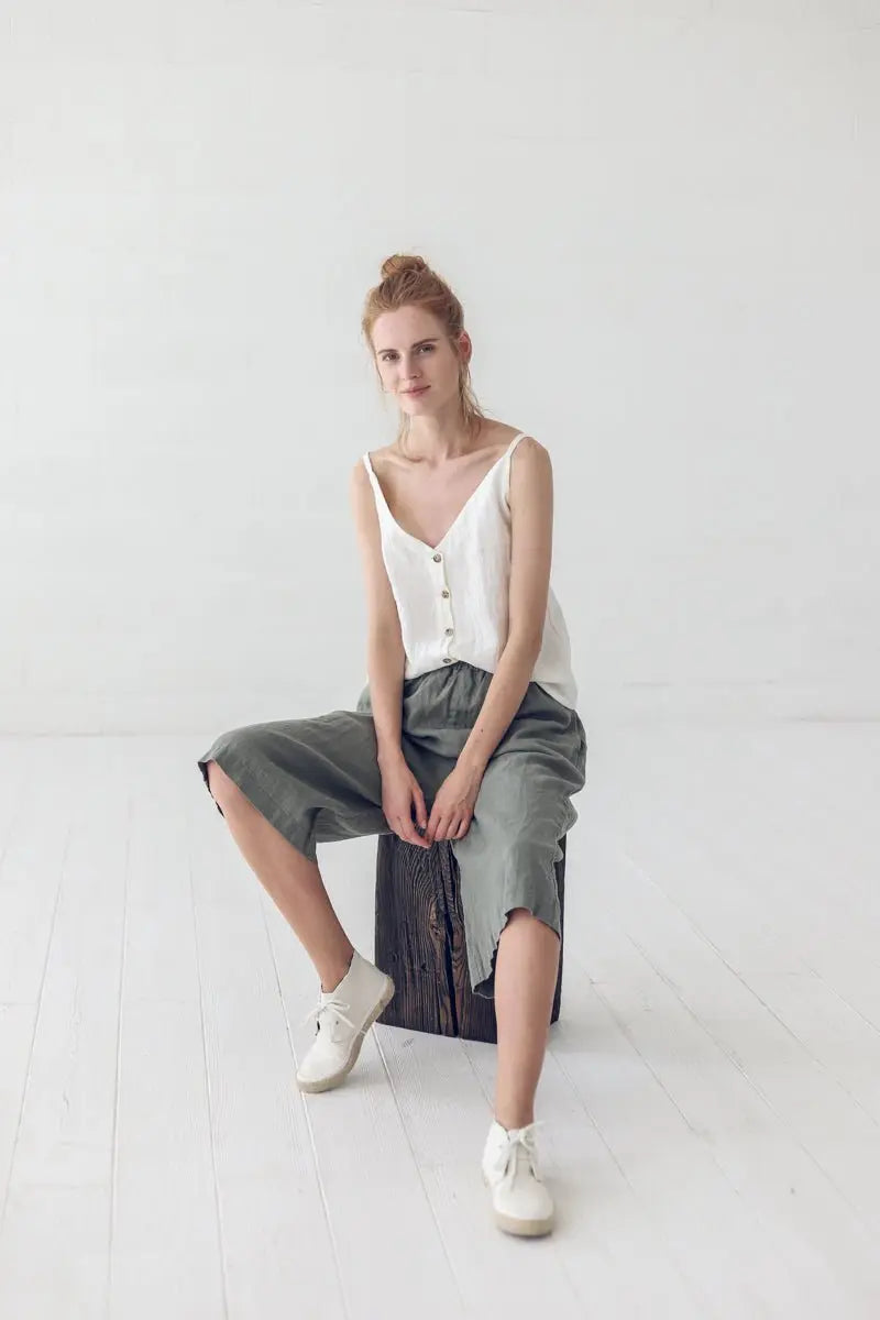 Linen Sleeveless Tank Top - Epic Linen luxury linen