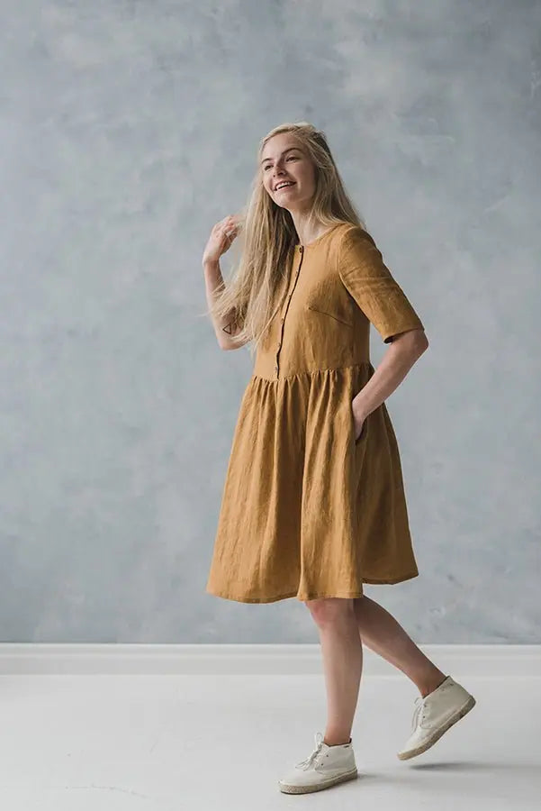 Linen Swing Dress - Epic Linen luxury linen