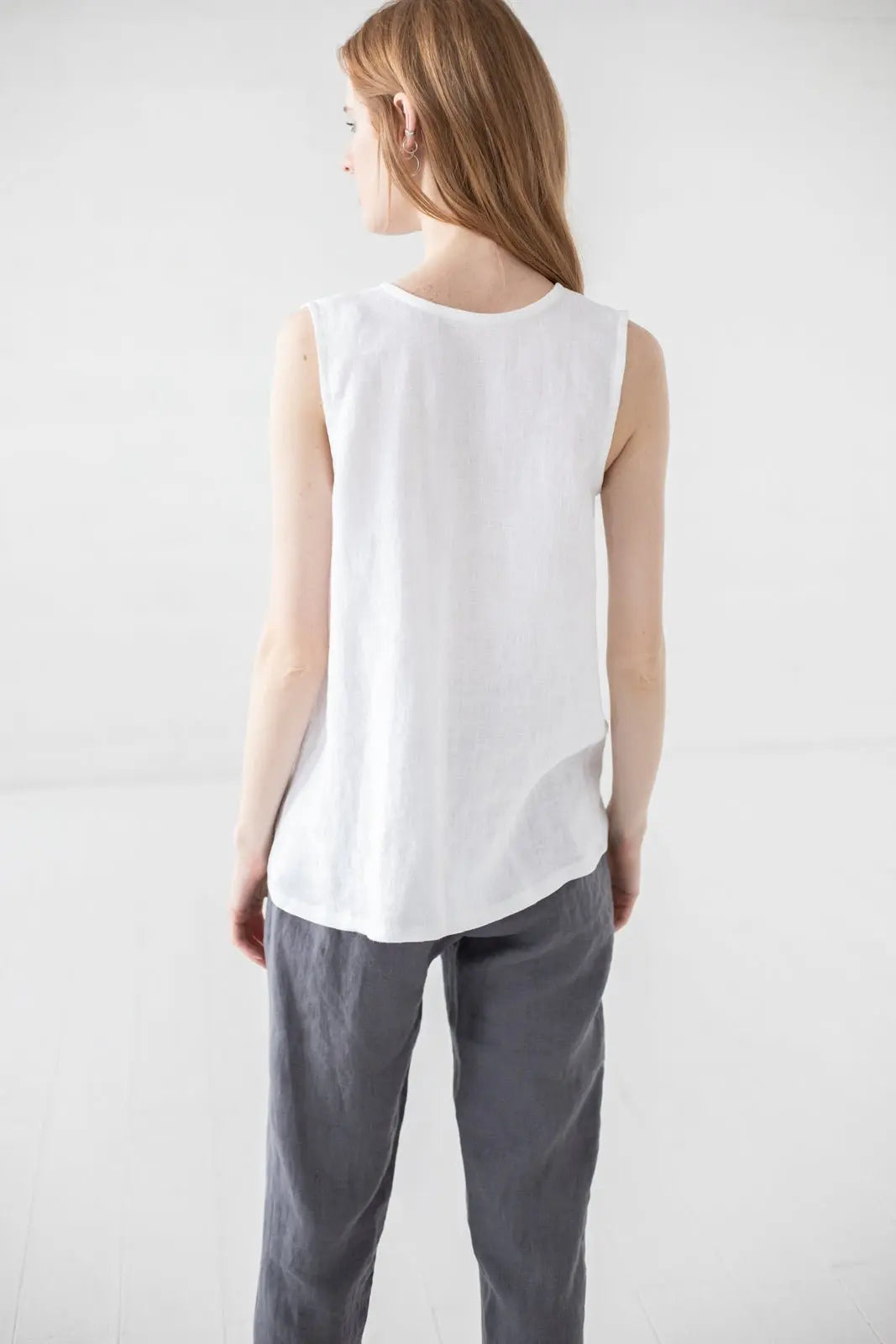 Linen Tank Top Buttons Down - Epic Linen luxury linen