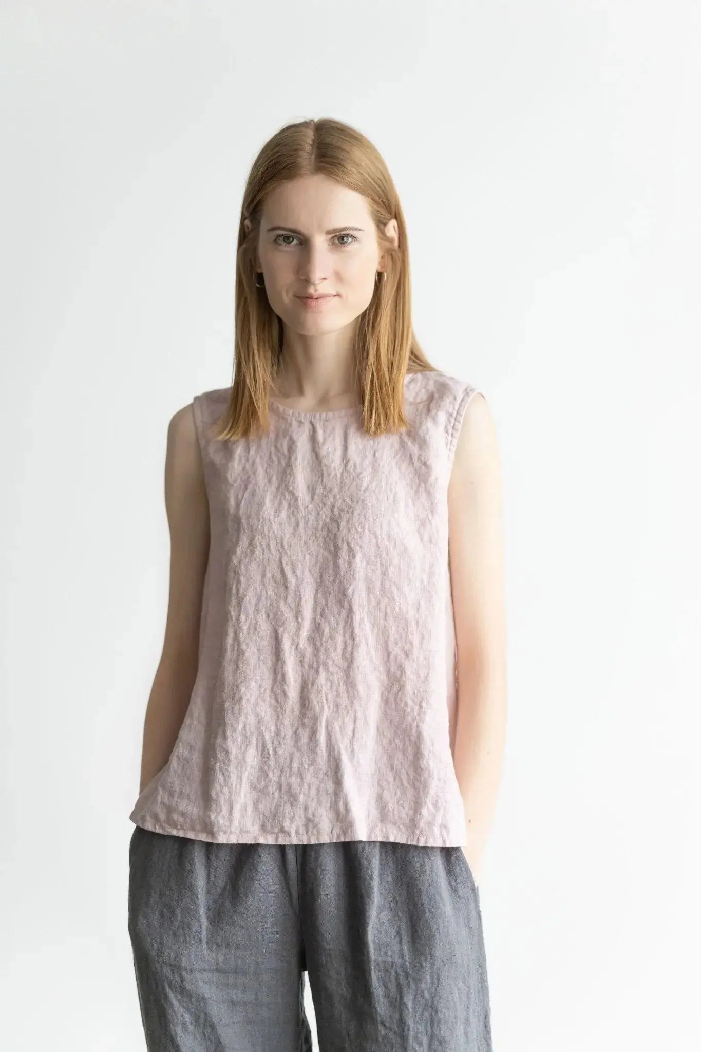 Linen Tank Top Sky - Epic Linen luxury linen