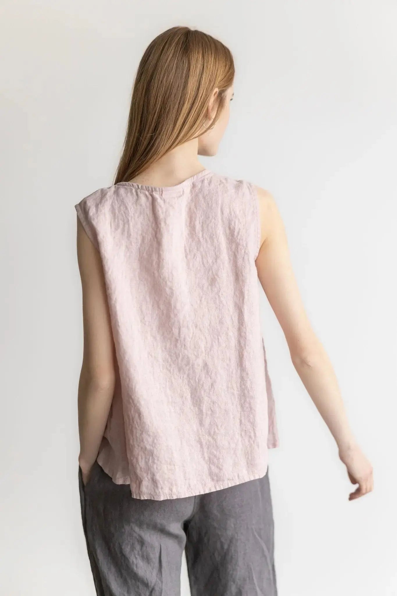 Linen Tank Top Sky - Epic Linen luxury linen