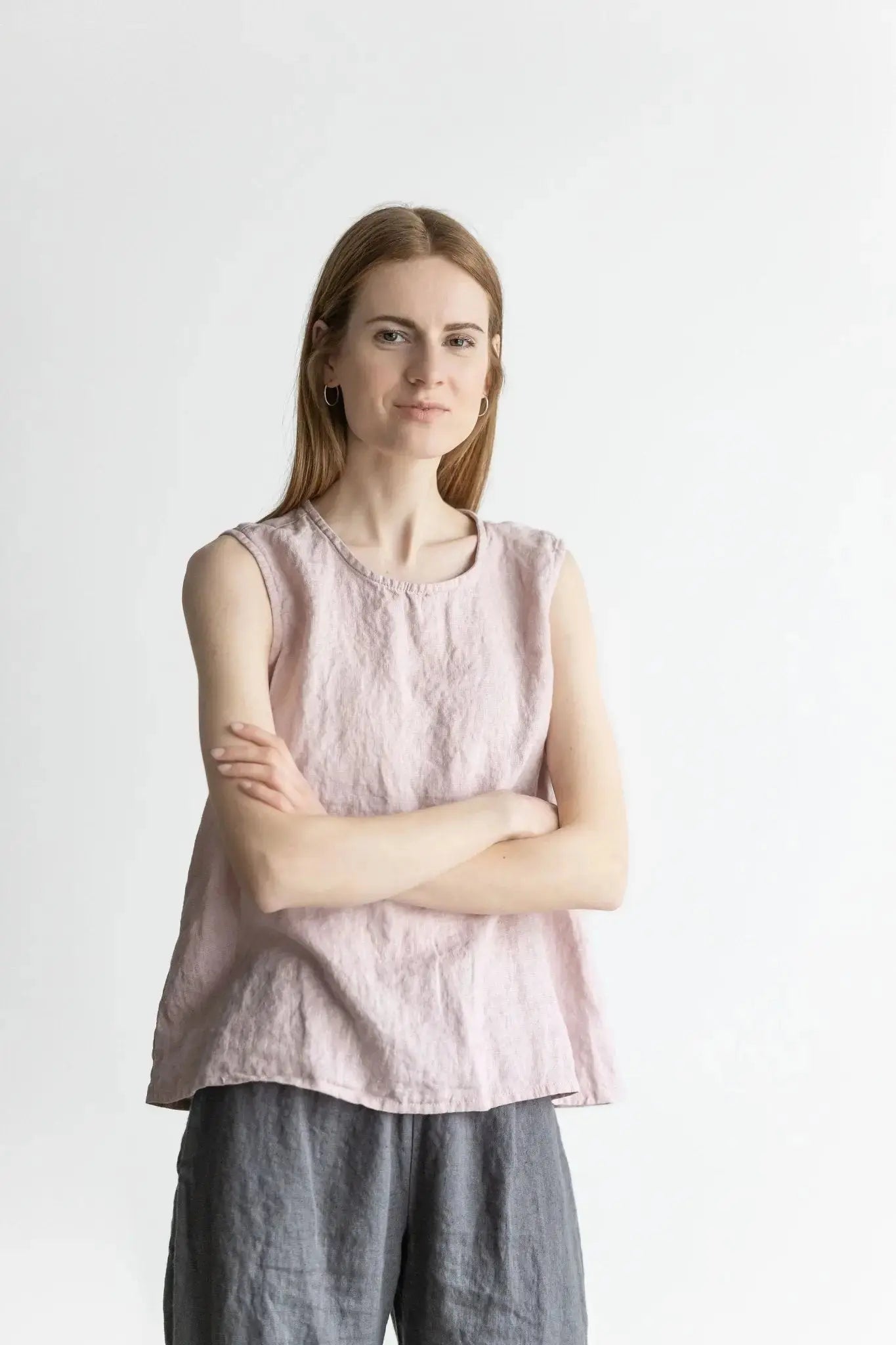 Linen Tank Top Sky - Epic Linen luxury linen