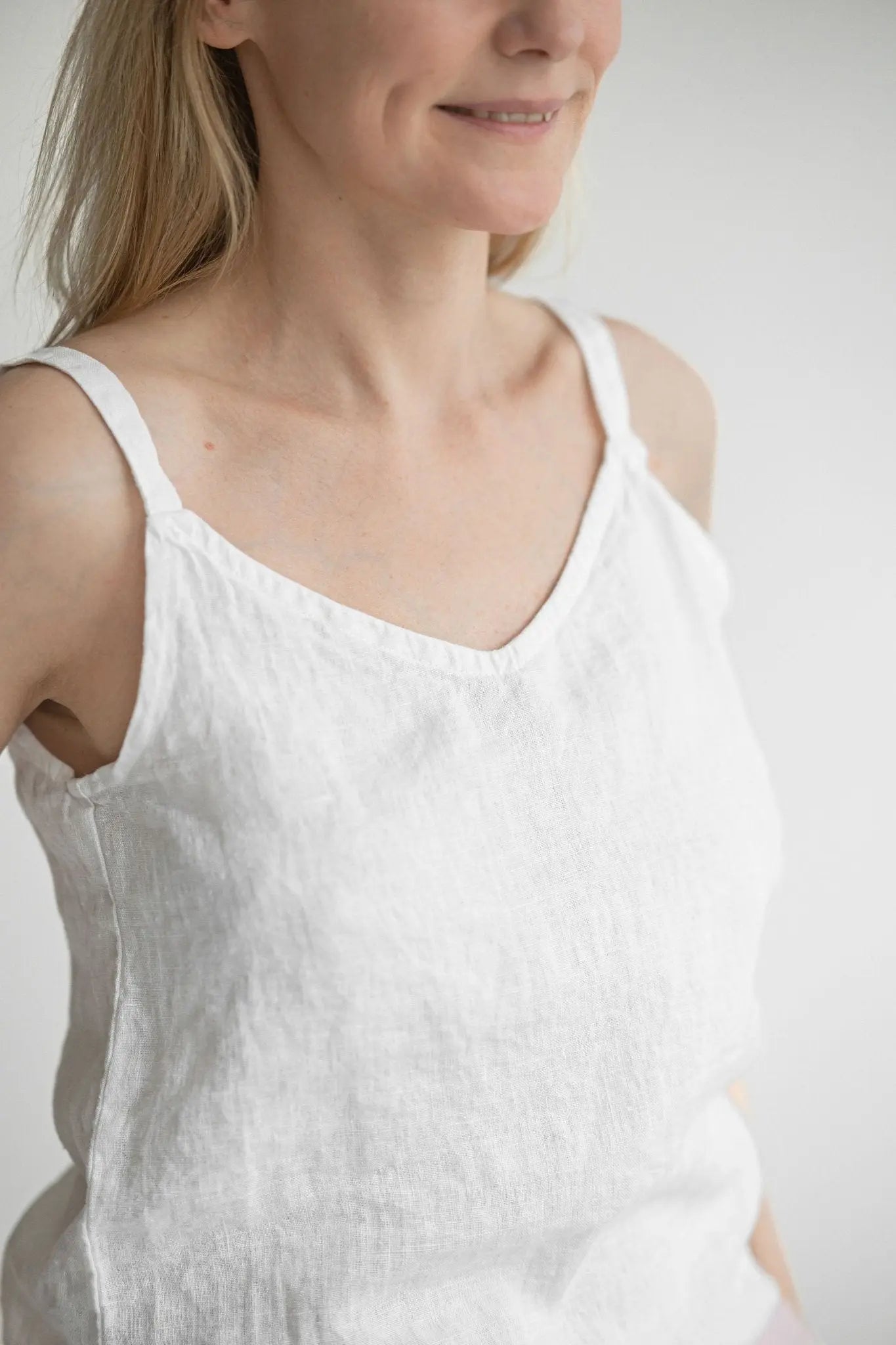 Linen Top Sara in White - Epic Linen luxury linen