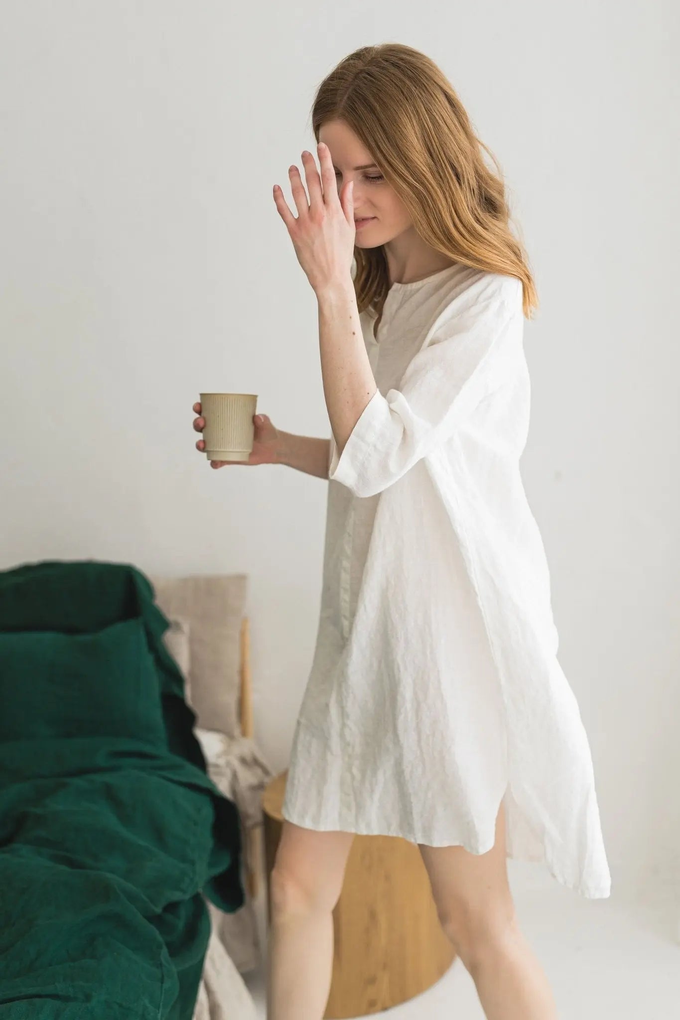 Long Linen Nightdress - Epic Linen luxury linen