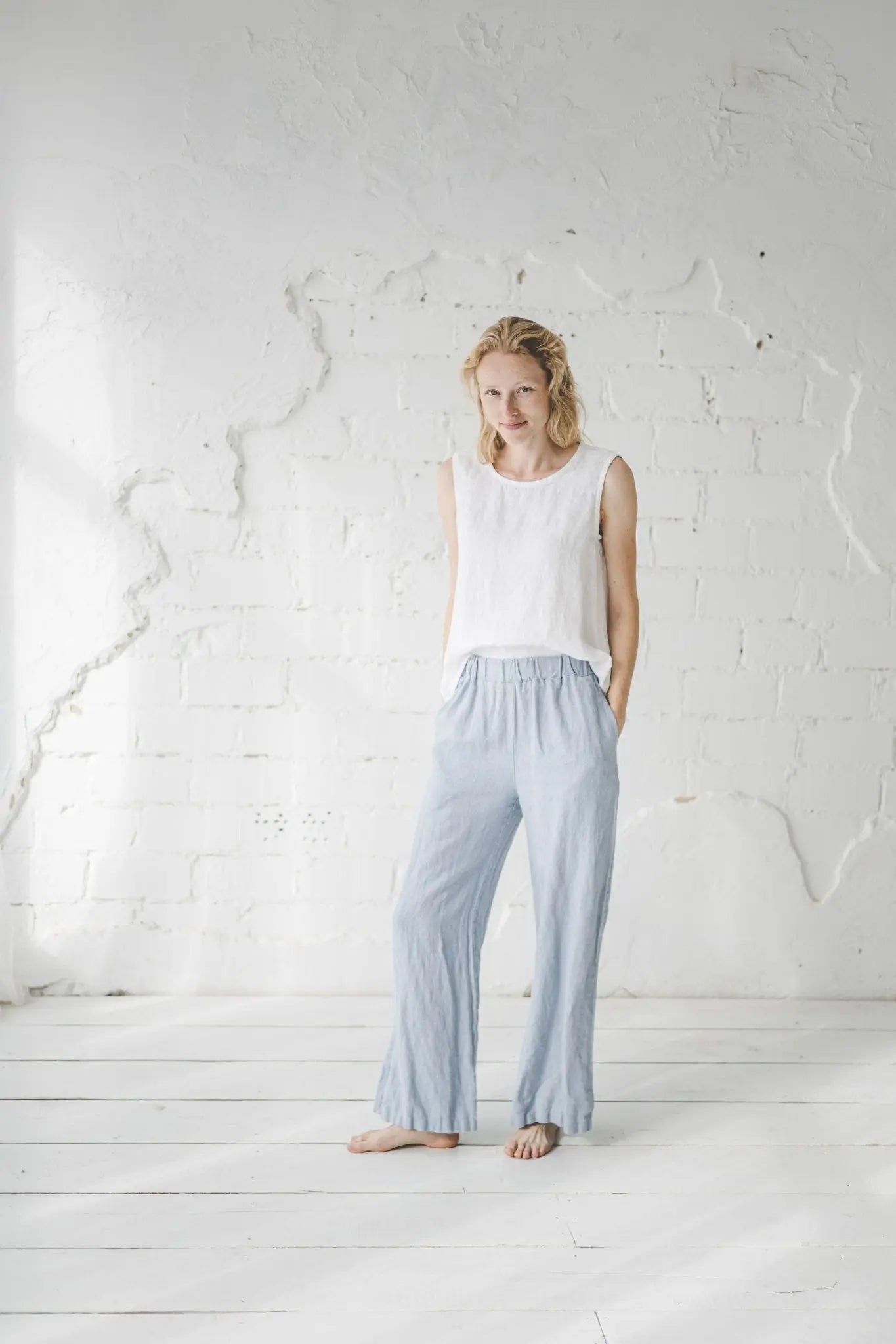 Long Linen Pants Wide Leg, Linen Culottes - Epic Linen luxury linen