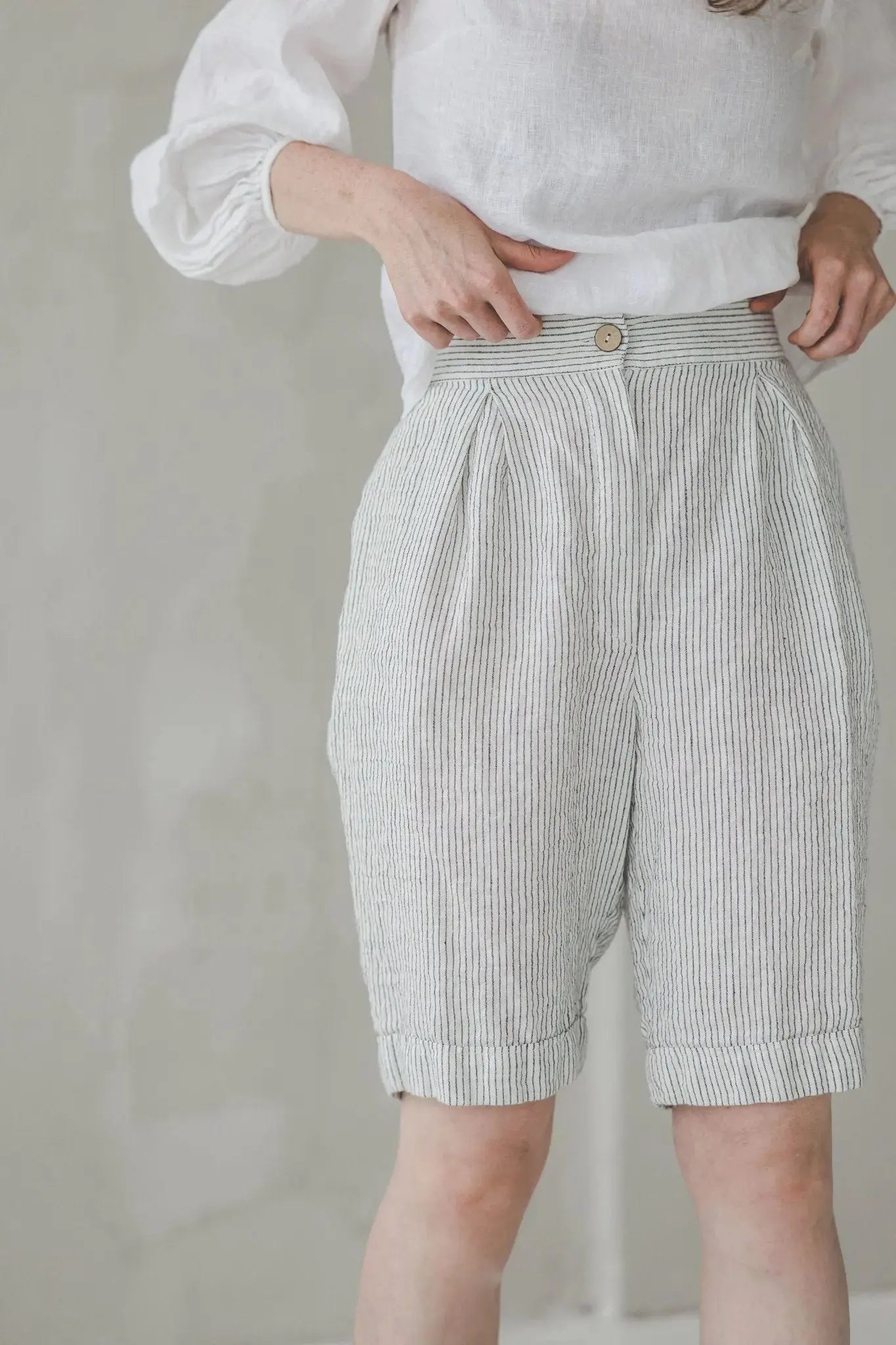 Long Linen Shorts - Epic Linen luxury linen