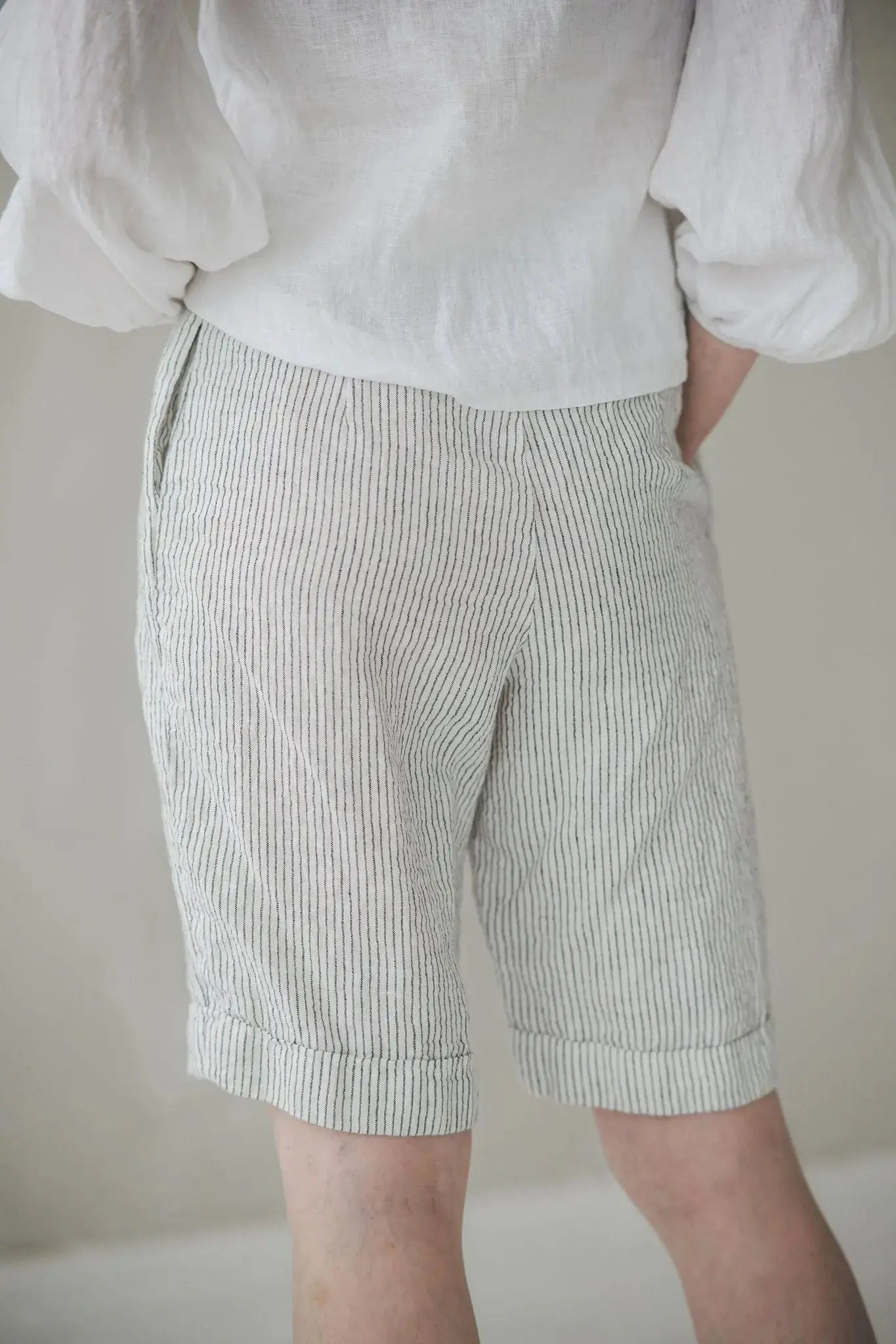 Long Linen Shorts - Epic Linen luxury linen