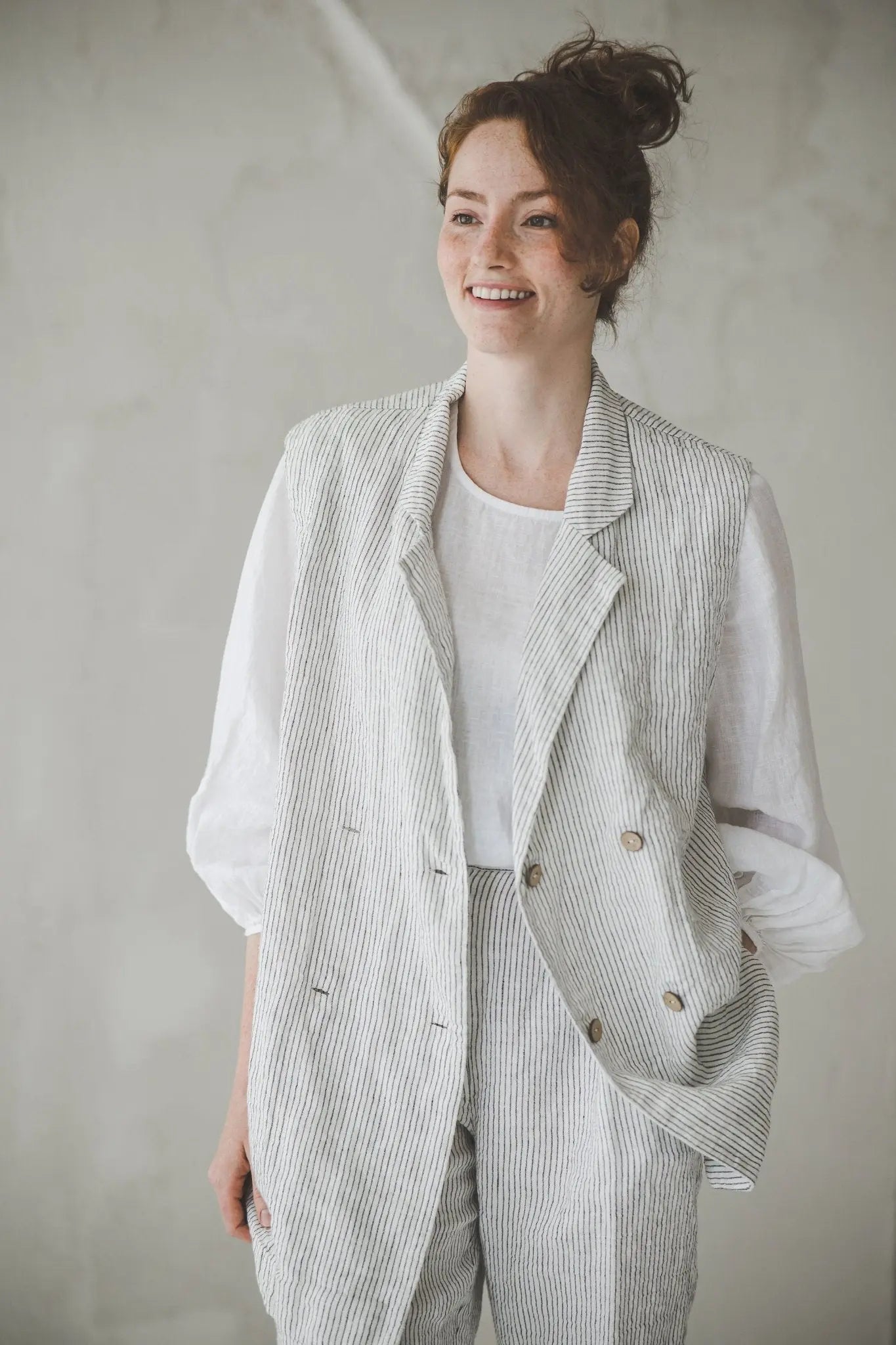 Long Linen Vest - Epic Linen luxury linen