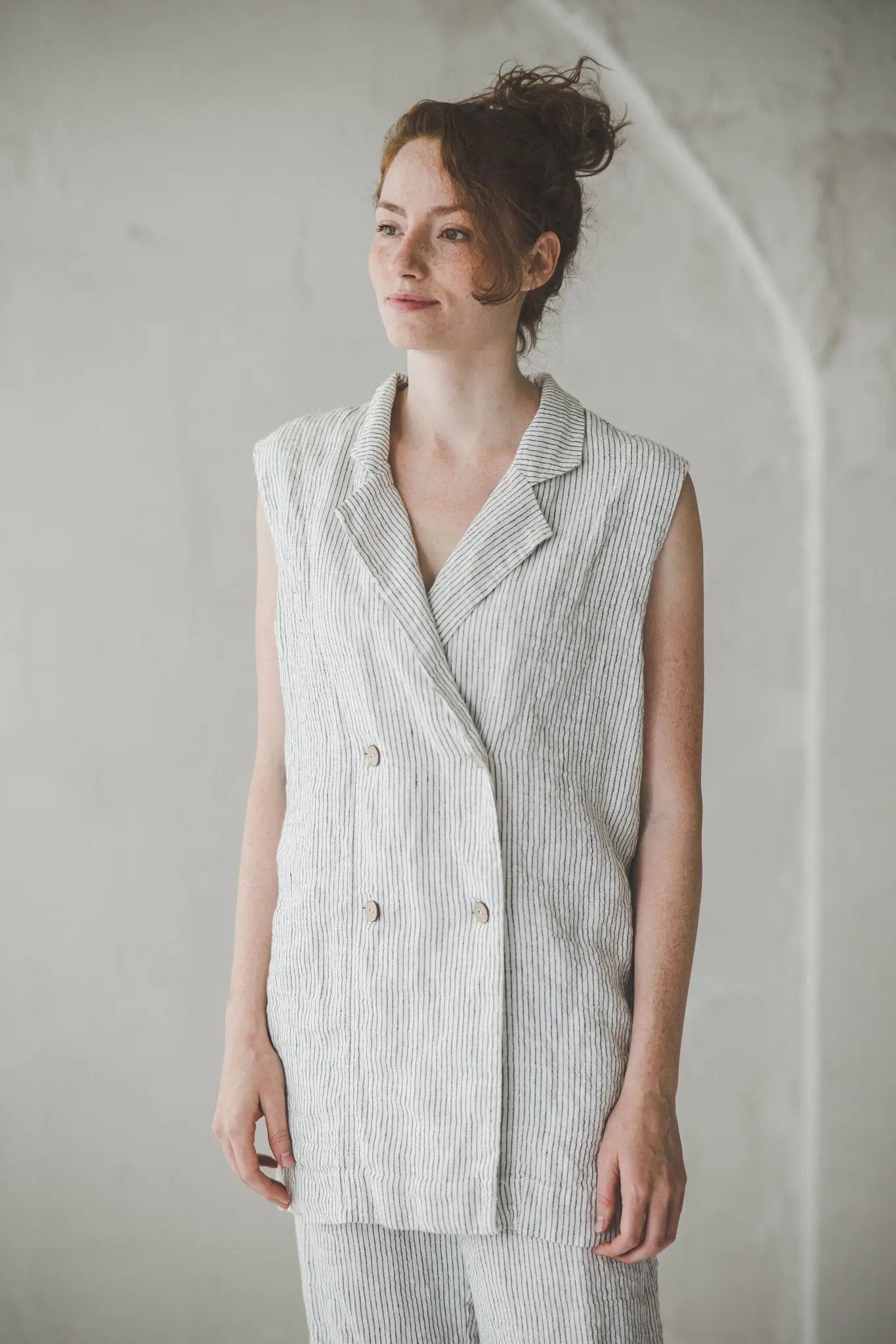 Futuristic Dress, White Linen Vest, Futuristic Sleeveless 2024 Vest, Plus Size Clothing, Long Vest, Maxi Vest, Alt Clothing, Extravagant Vest