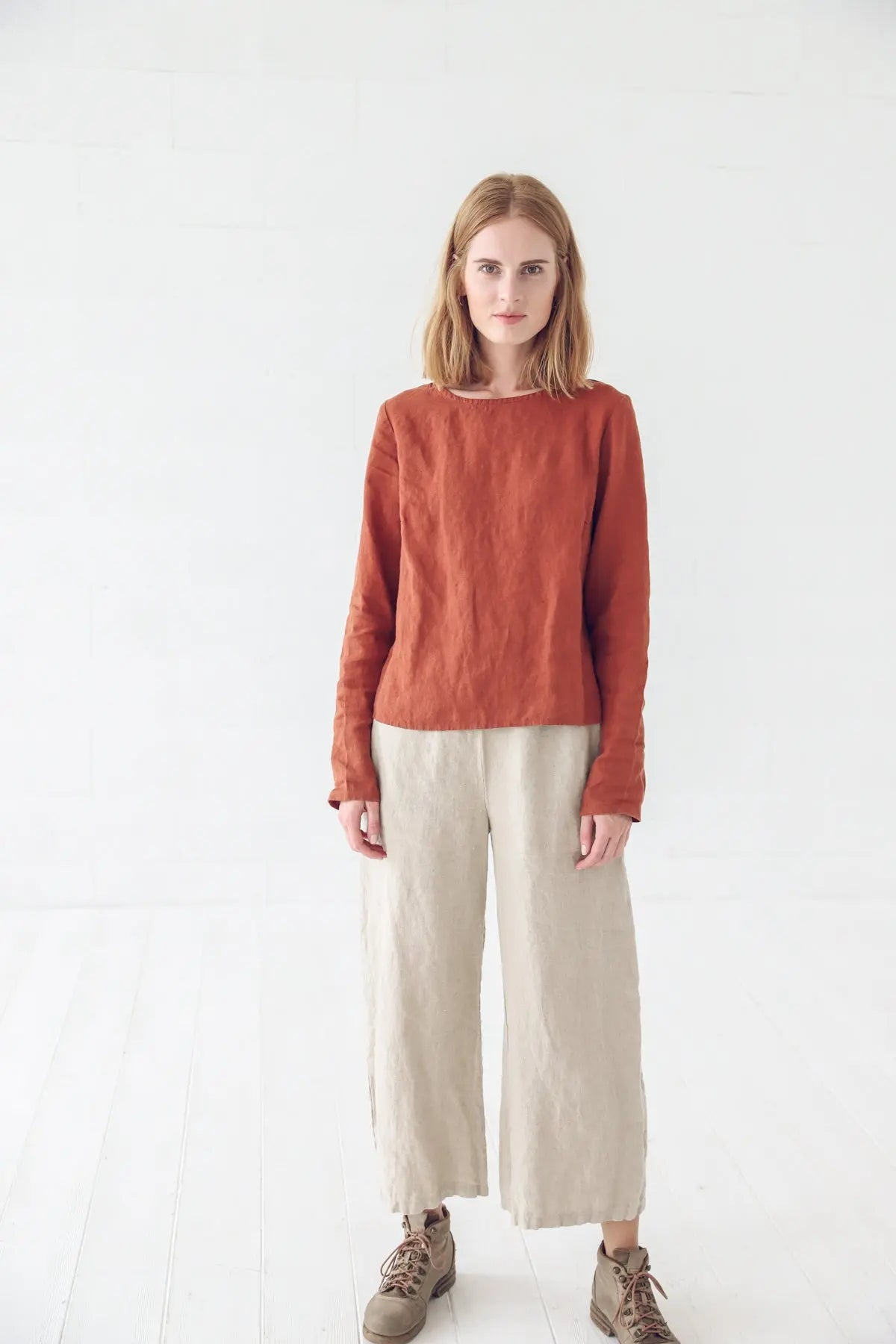 Long Sleeves Linen Blouse - Epic Linen luxury linen