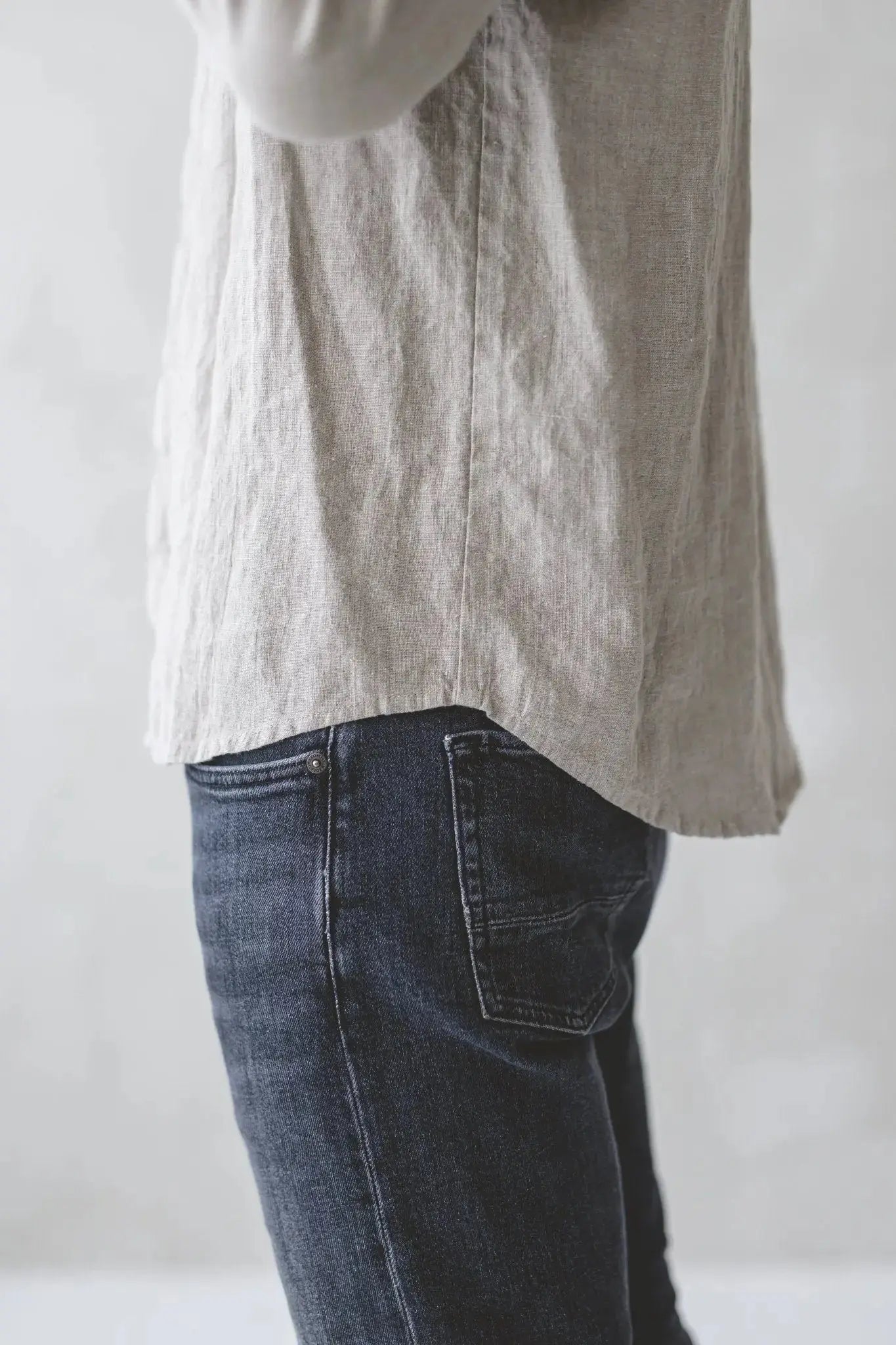 Men's Linen Shirt With Hidden Buttons - Epic Linen luxury linen